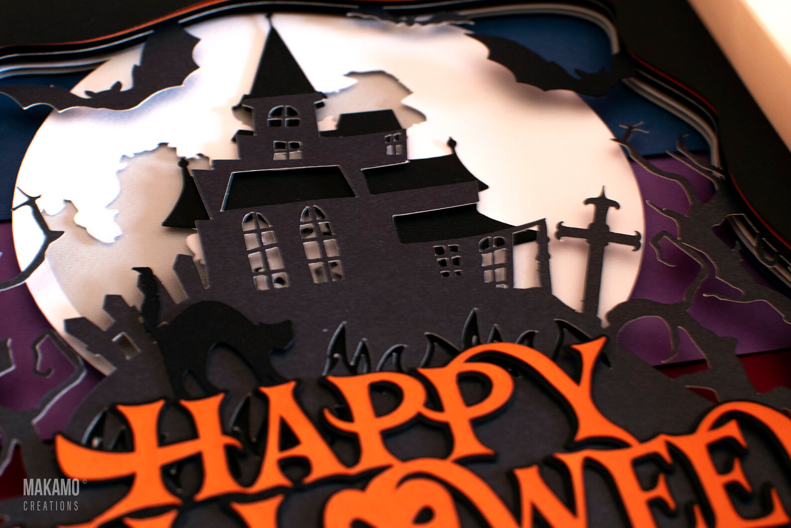 Happy Halloween Haunted House Shadow Box SVG Horror 3D Etsy