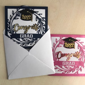 Tarjeta de graduación SVG: Plantilla de tarjeta de felicitación DIY (Descarga digital) imagen 7