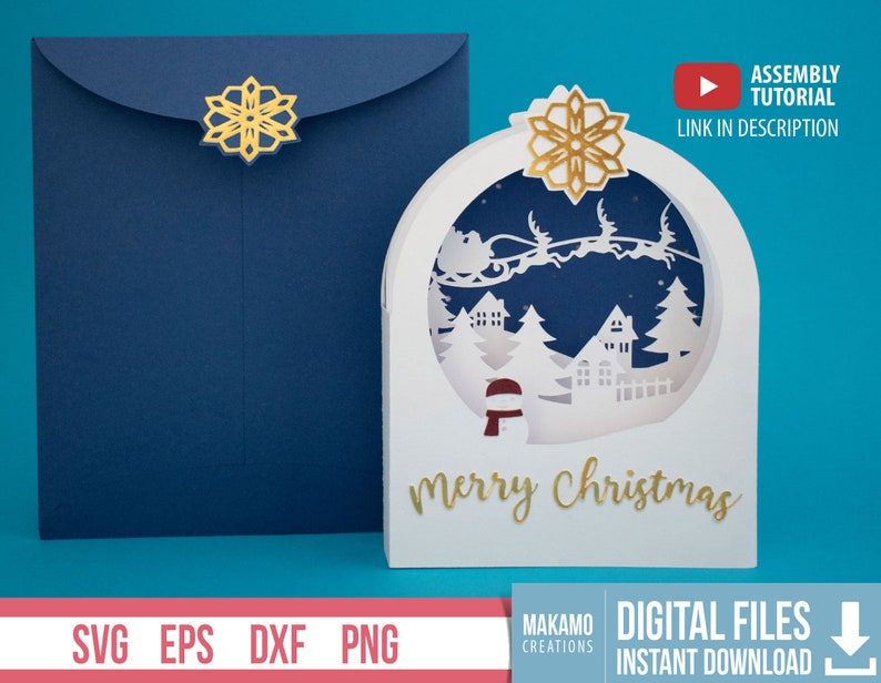 3D Pop up Christmas Card SVG Christmas Card Cricut Handmade Etsy