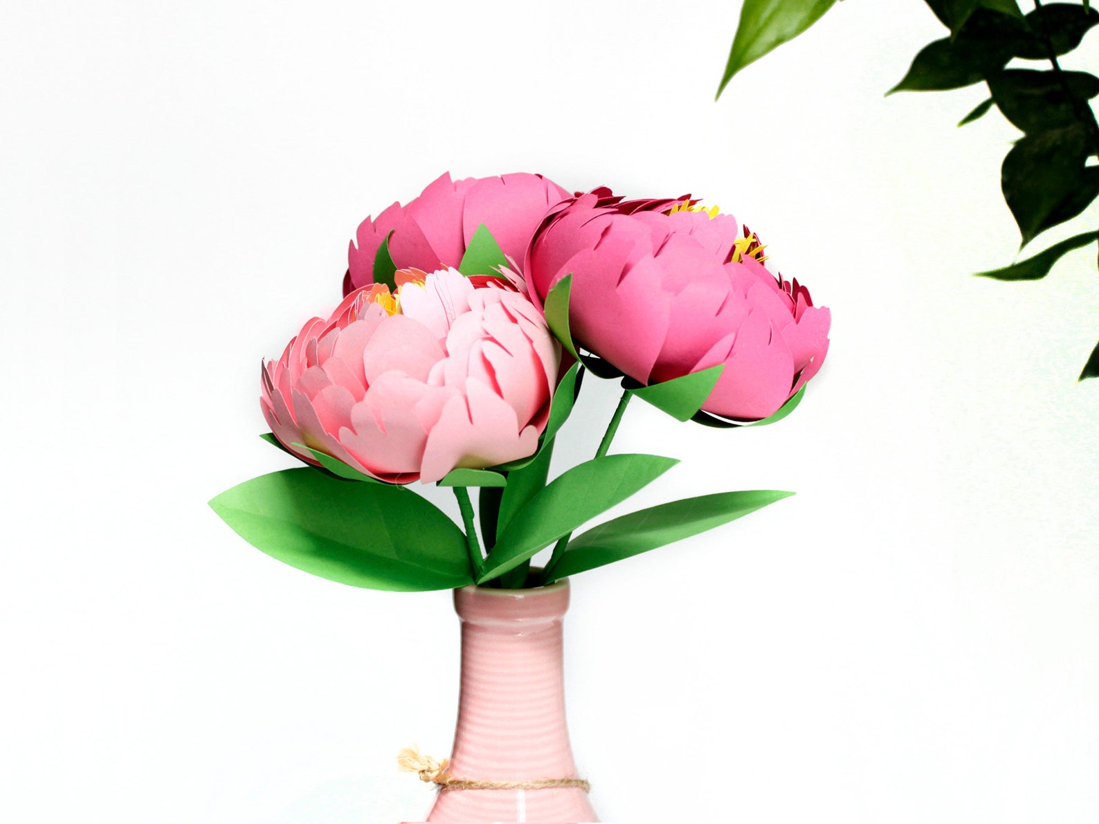 Download Paper Peony SVG digital cut files 3D paper flower template ...