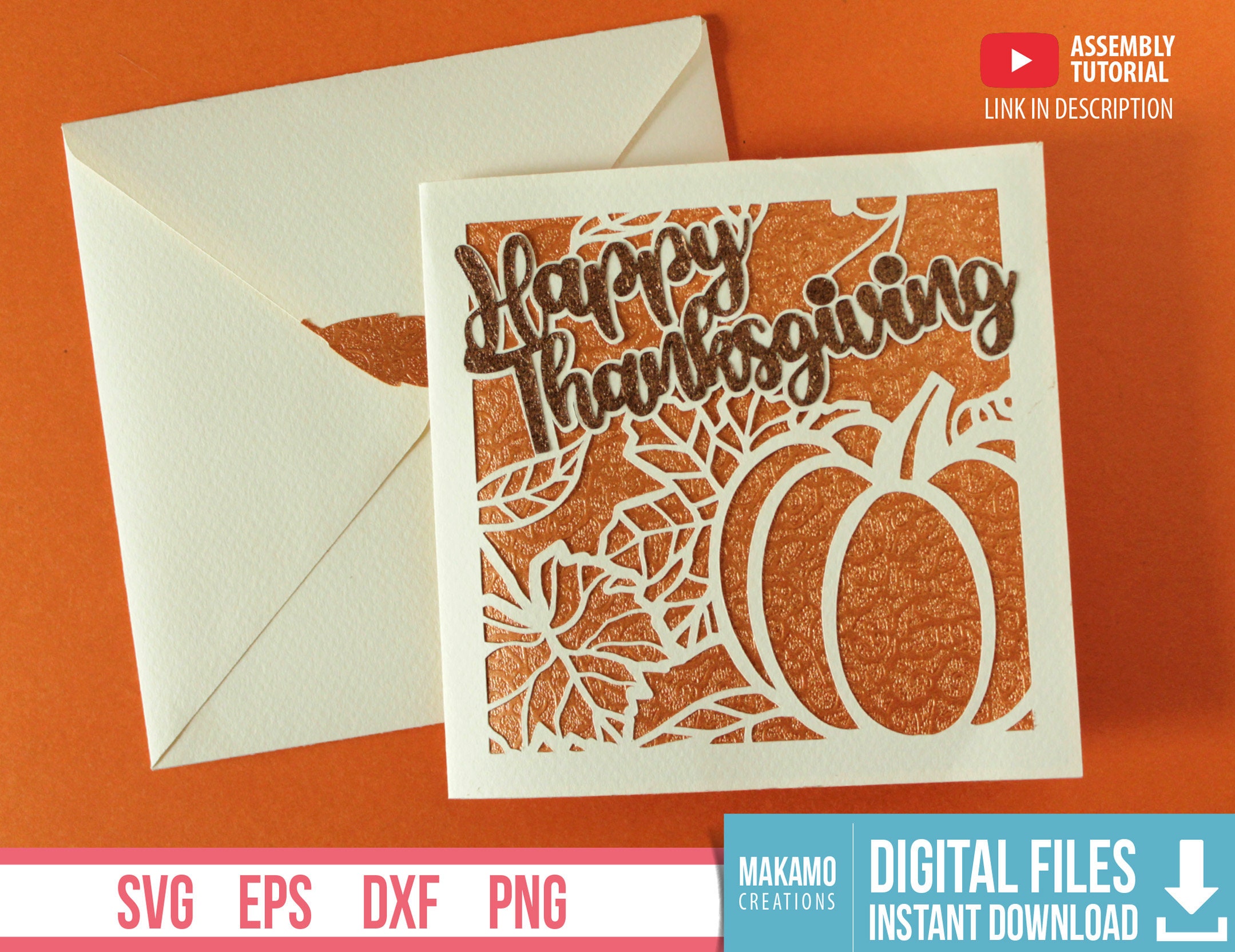 Thanksgiving Card SVG Template Happy Thanksgiving Card Svg - Etsy
