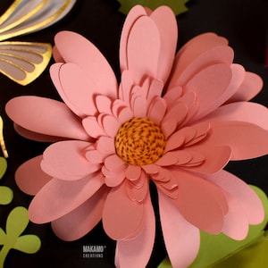 rolled gerbera, paper flower svg