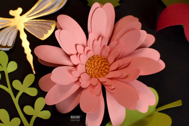 rolled gerbera, paper flower svg