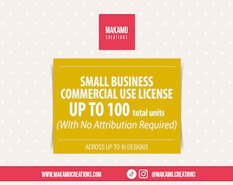 Licencia comercial para pequeñas empresas: hasta 100 unidades, 10 diseños