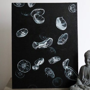 Moon Jellyfish Canvas Painting