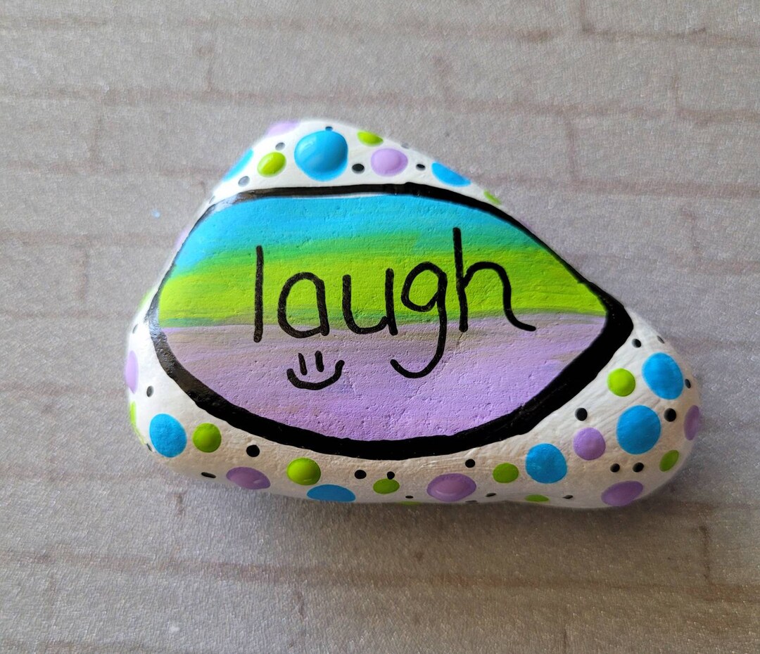 Two Laughing Rocks Little Laugh Inspirational Painted Rocks. - Etsy