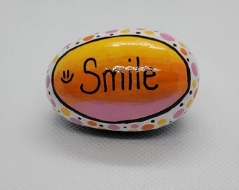 Cute Smile painted rock