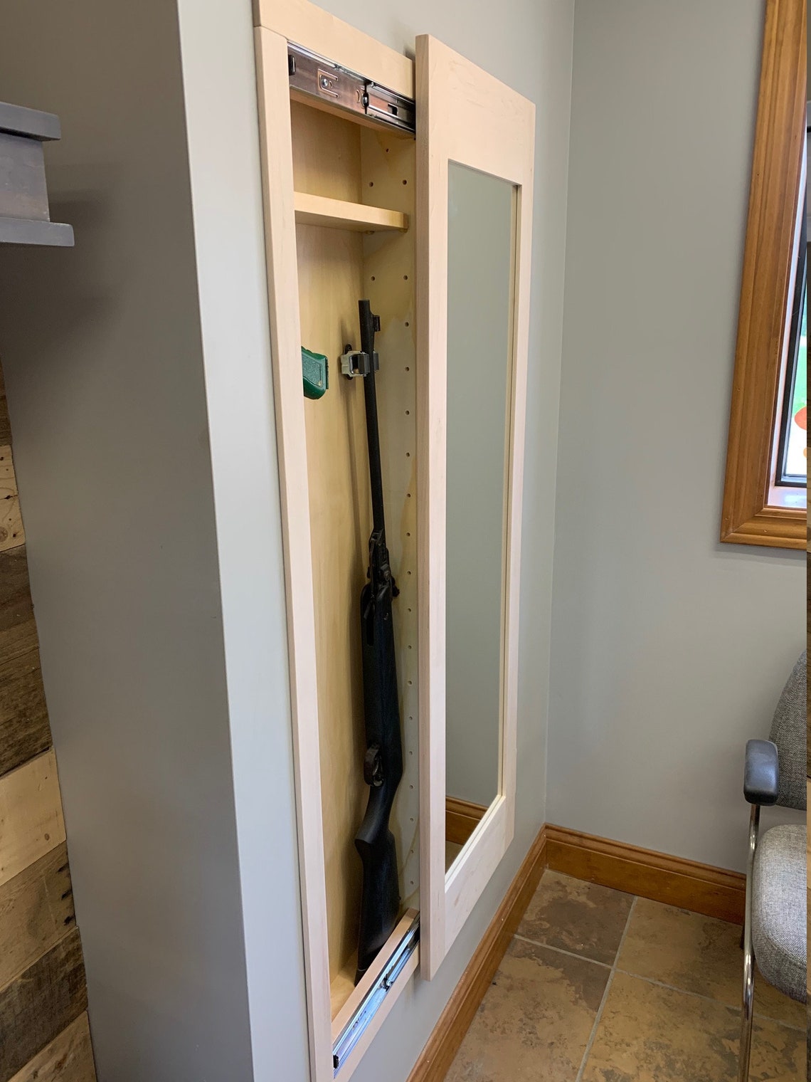 MIRROR SAFE Hidden Storage Mirror Inwall Gun Safe Etsy