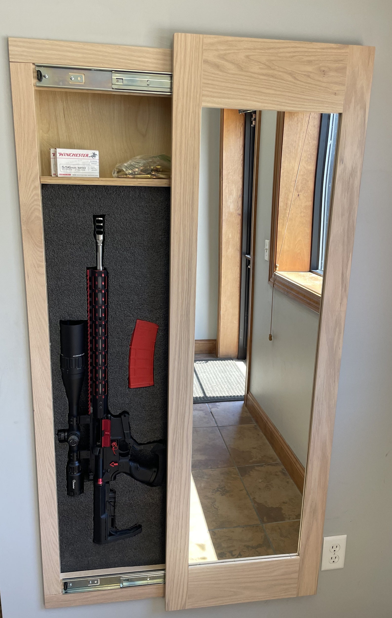 MIRROR SAFE Hidden Storage Mirror Inwall Gun Safe Gun Safe
