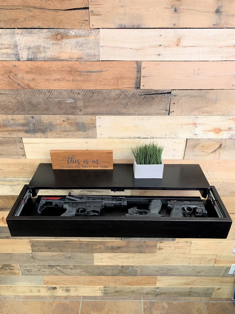 Floating Shelf Secret Shelf Floating Shelf Hidden Storage Gun - Etsy