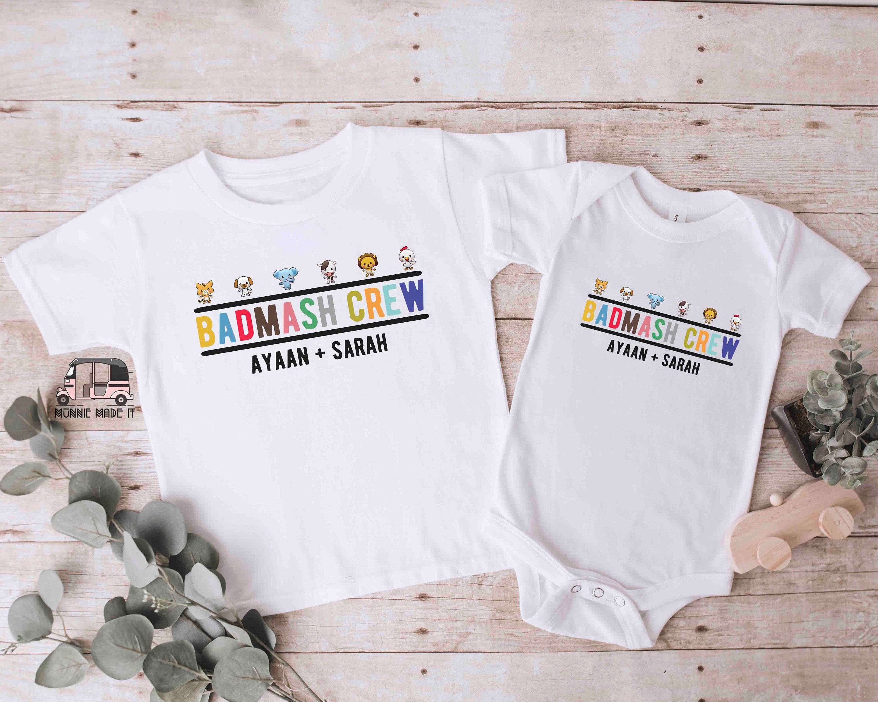 Badmash Crew Custom Matching Siblings Cousins Friends Onesie