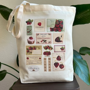 Strawberry Canvas Tote Bag, Grocery Tote Bag, Sweet AF, Cute Tote Bags  Aesthetic, Reusable Bag, Aesthetic Tote Bag Canvas, Beach Bag -  Norway