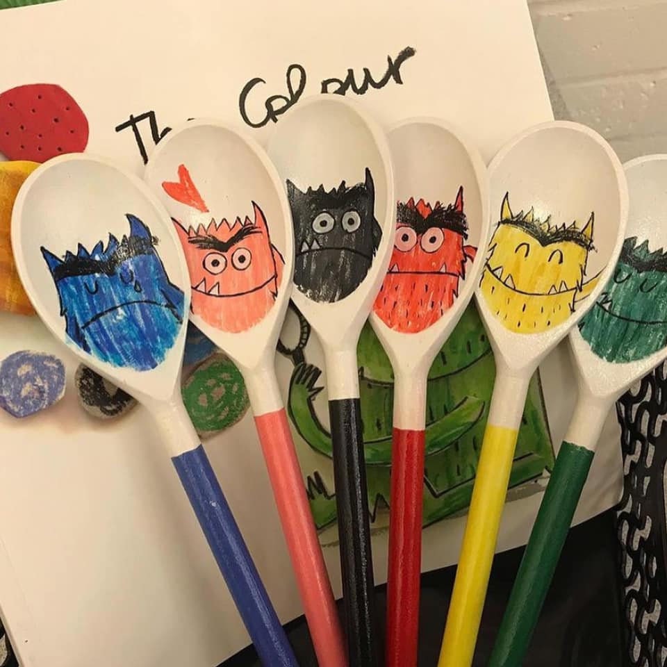 Colour Monster Story Spoons set story sack reading and Etsy