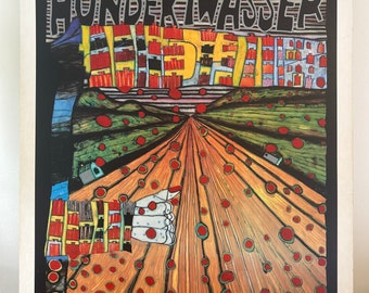 HUNDERTWASSER 833 Weg zum Sozialismus 1983 Vintage Poster Print
