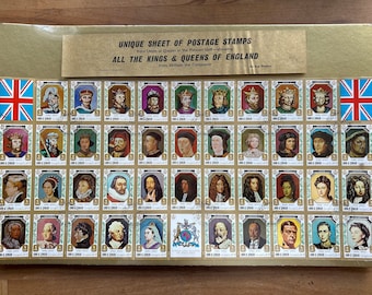 Kings and Queens of England Umm Al Qiwain stamp sheet 1971 full sheet never hinged