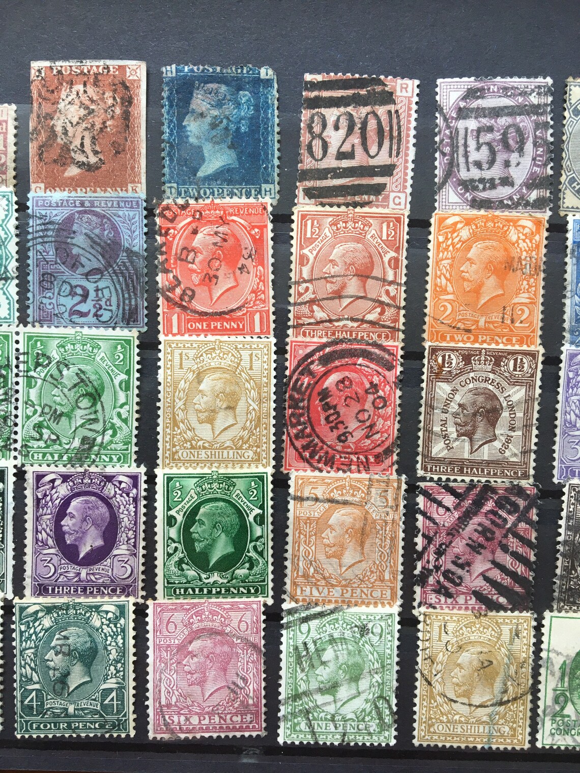 GB stamp collection Queen Victoria to King V. 45 stamps Etsy