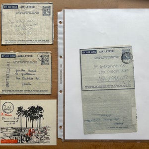 Palästina Luftpost Brief Sammlung 1940’s Palästina nach London, USA & Schweiz mit Weihnachtskarte