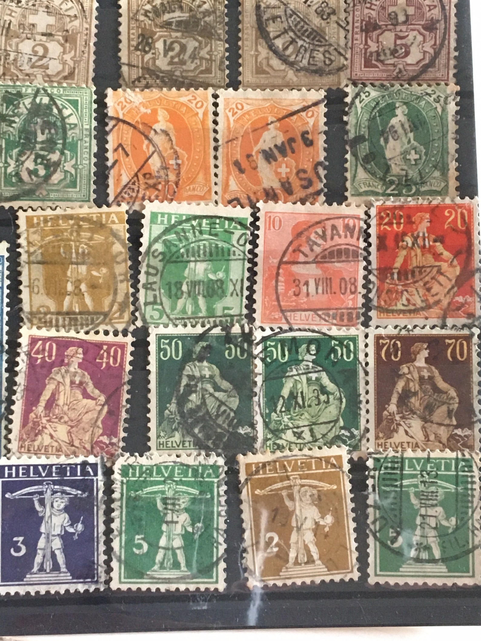 Switzerland Helvetia Stamps Early Helvetia onwards. 43 vintage | Etsy