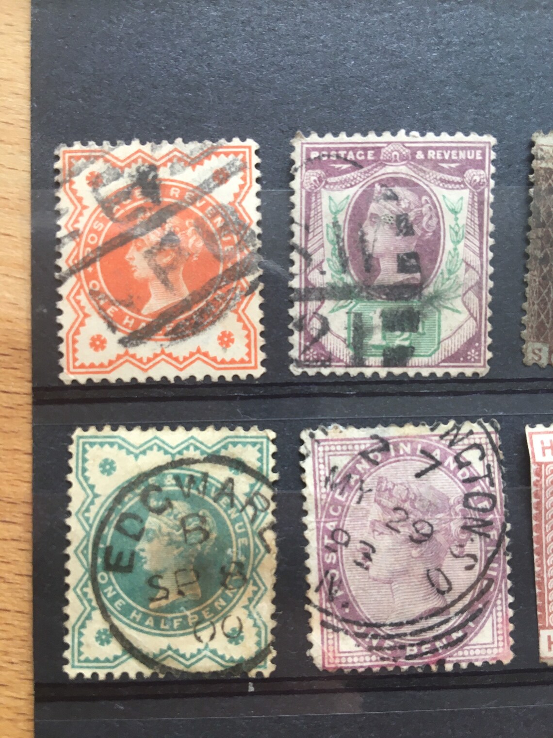 Queen Victoria GB stamp collection. 12 stamps in stock card Etsy