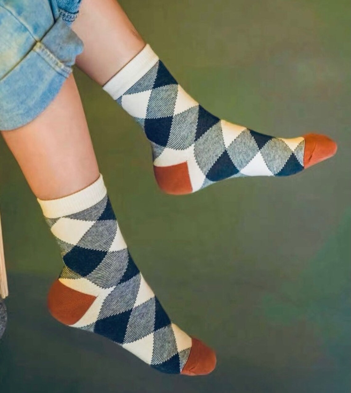 Handmade Diamond Pattern Socks Fashion Socks Women Socks Etsy UK