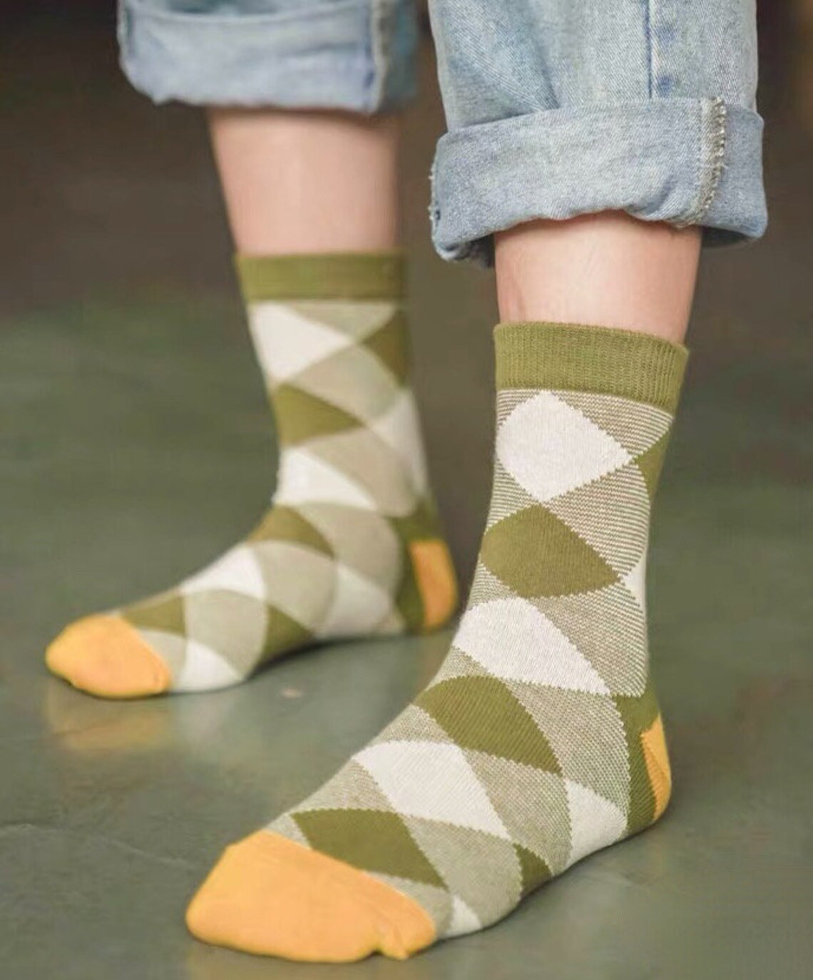 Handmade Diamond Pattern Socks Fashion Socks Women Socks Etsy UK
