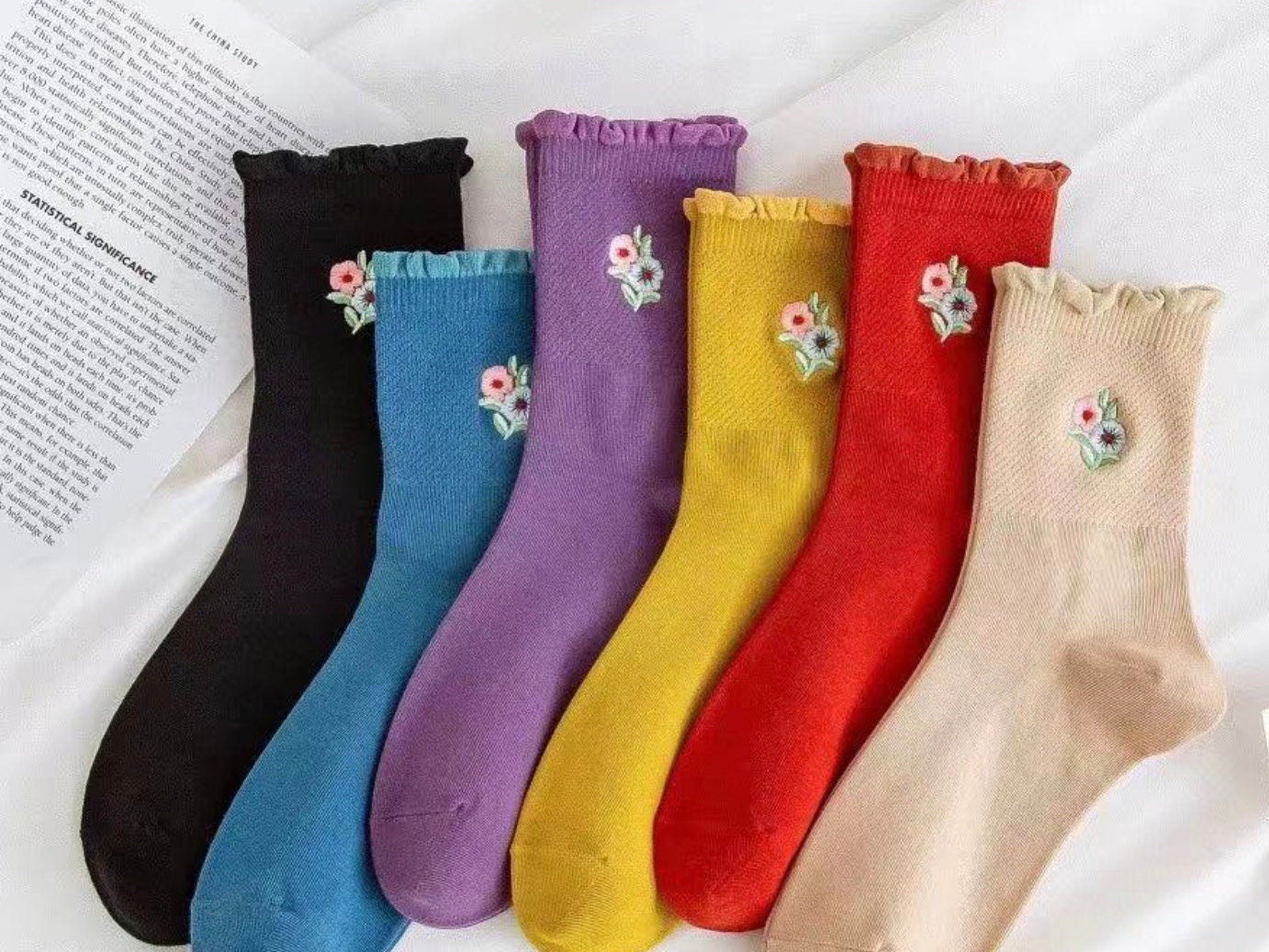 Handmade Flower Embroidery Socks Vintage Socks Women Socks - Etsy Australia