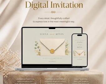 Botanical Wedding Website Template | Minimal Sage Canva RSVP Site | Elegant Digital Wedding Invitation