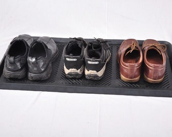 Homenmore Bandeja multiusos para botas de interior y exterior, rectangular, de goma, 16.0 x 32.1 in, color negro