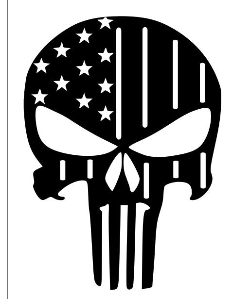 Marvel The Punisher Distressed Skull Logo1 Art Print by Sanzij