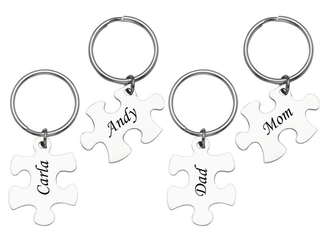 Puzzle Keychain Small Puzzle Keyring Jigsaw Puzzle Etsy