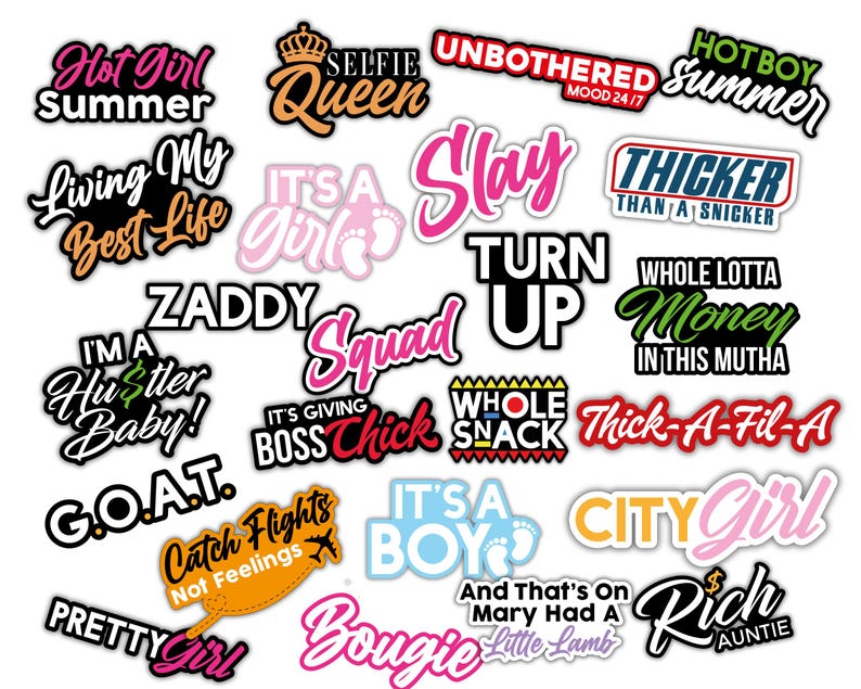24 Photo Booth Props | 360 Photo Booth | Digital Downloads | PNG Files | Printable Props image 1