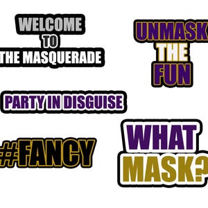 Maskerade Photobooth Requisiten | Digitale Downloads | Party Dekoration | Geburtstage