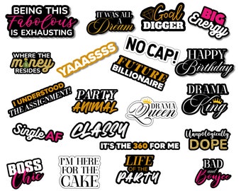 22 Funny Photo Booth Props, Party PNG (Digital Download)