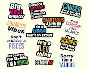 Zodiac Signs Photo Booth Props, Printable Party Decorations (Digital Download)