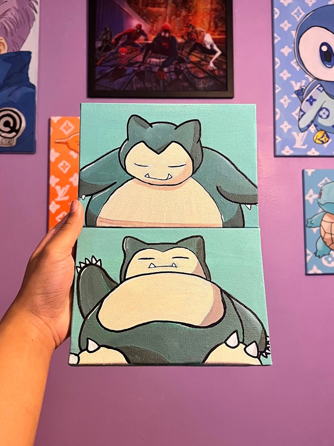 Pokémon Snorlax Painting Bundle - Rectangular Art, 5x7 In - Etsy