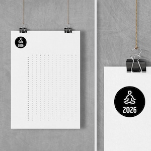 YOGA • 2026 Calendar Progress Tracker • Printable PDF • A4 min size