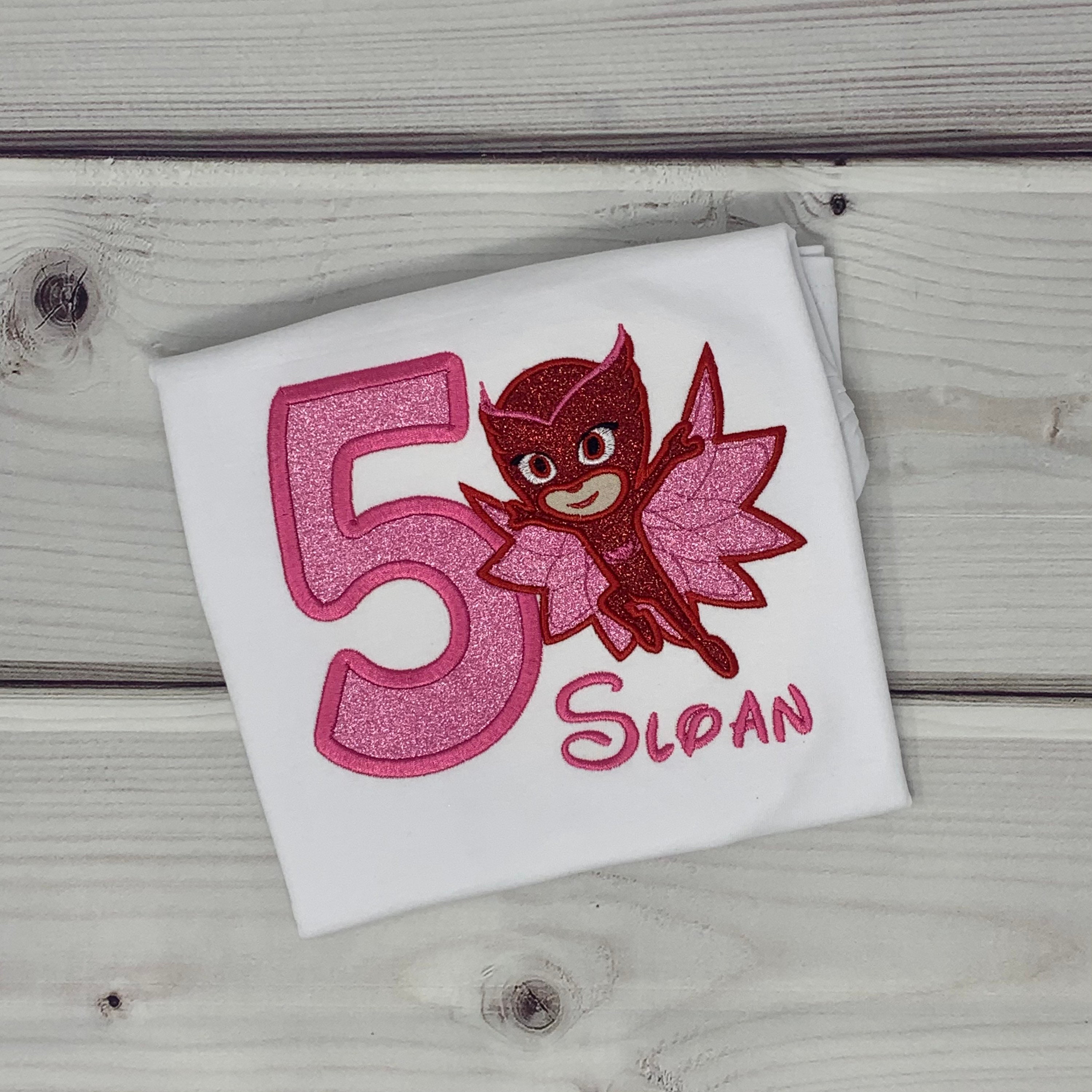 PJ Masks Birthday Shirt/Owlette Birthday Shirt/Girls Birthday Etsy