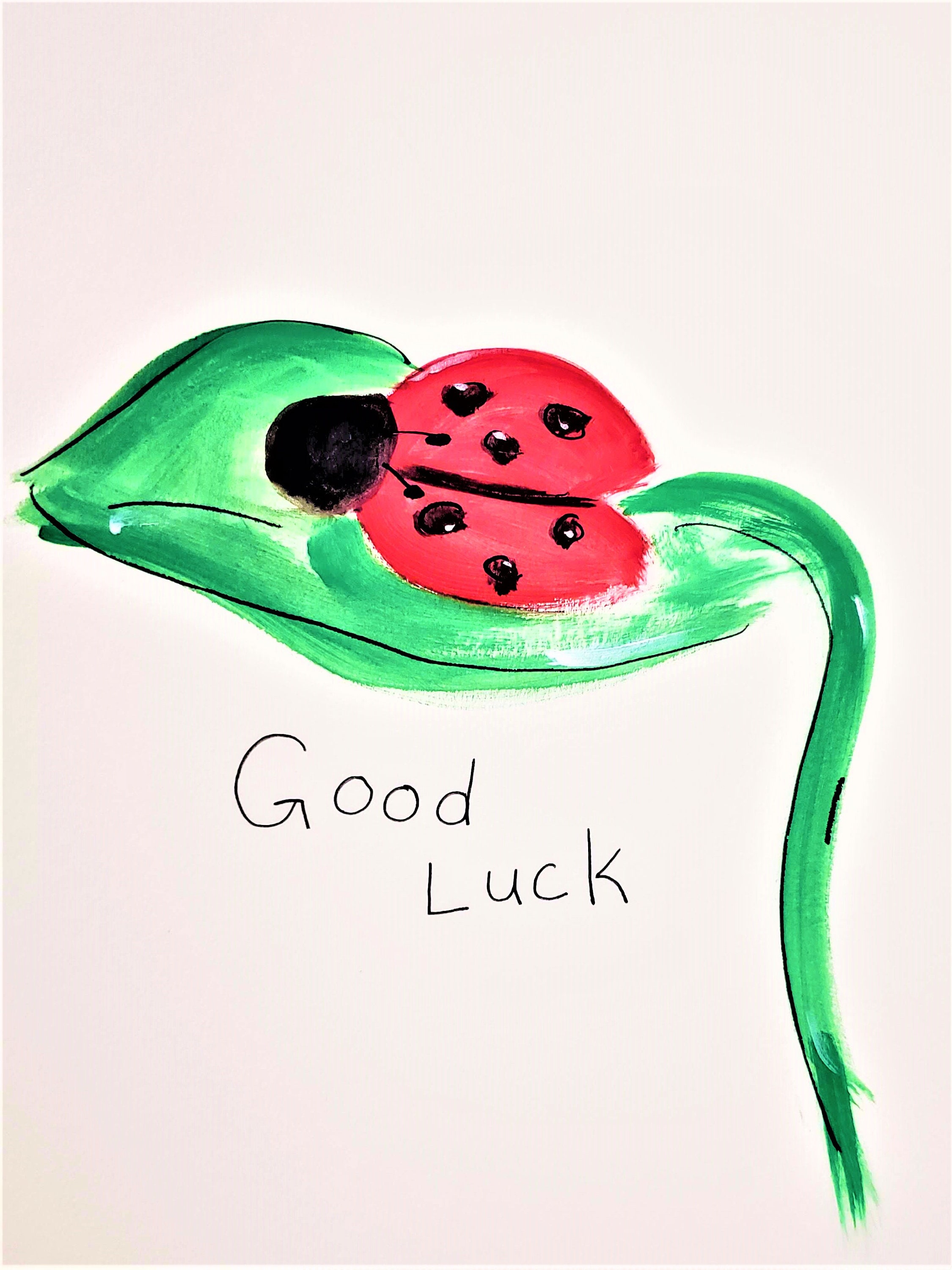 Good luck ladybug print good luck card. Printable card Etsy