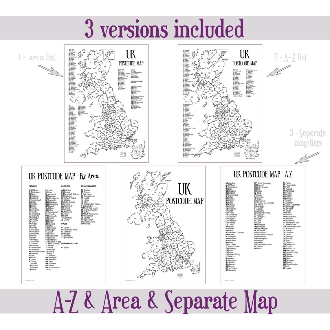 UK Postcode Map for Sales Tracking | Digital Download - Etsy UK