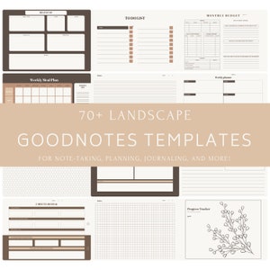 GoodNotes Template Kit Querformat Neutral, Digitaler Planer für Notizen, Journaling und mehr. Premed, OChem, Student, Hexgrid, Cornell