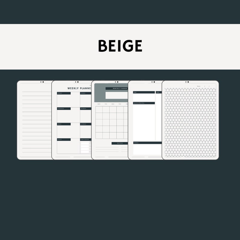 Goodnotes Template Kit Neutral Digital Planner for Note Etsy