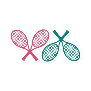 Pink & Green Tennis Racket // Bubble-free stickers