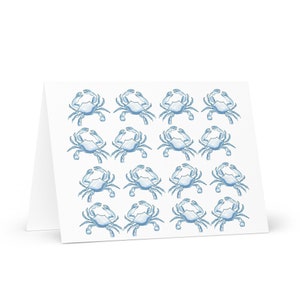 Blue Watercolor Crab Print Greeting card