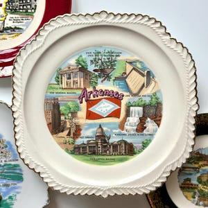 Vintage Arkansas The Wonder State Souvenir Plate Travel Gallery Wall