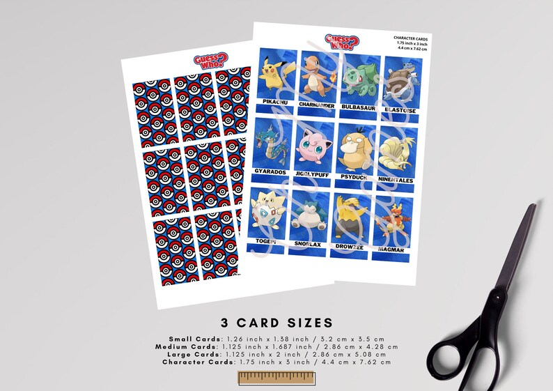 Pokemon Guess Who Game Cards Printable Game Pieces for Guess | Etsy
