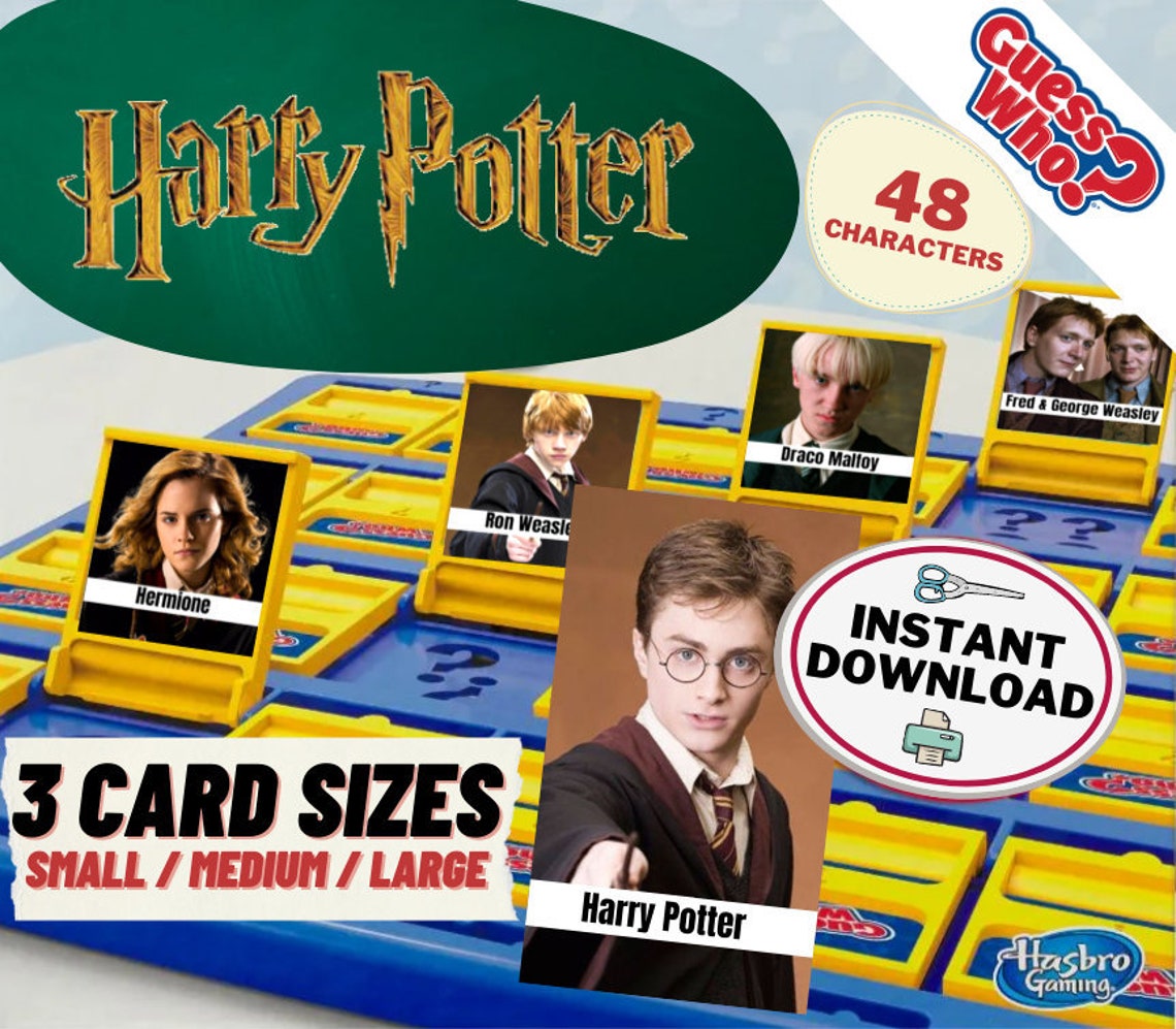 Harry Potter Guess Who Game Cards Printable Game Pieces for | Etsy