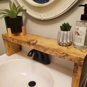 DIY Over-the-Sink Pine Shelf & Self-Draining Dish Rack 