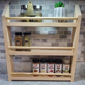 17.5 x 16 Spice Rack, Spice Storage, Spice Rack Shelf, Free Standing Shelf, Wall Shelf, Kitchen Decor, Kitchen Storage