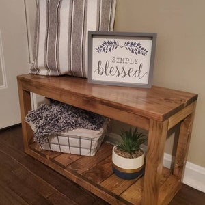 Multi Use Bench, Small Wooden Bench Entry Bench, Decor Bench, Shoe Shelf, Shoe Bench, Walk in Closet Shoe Storage, Farmhouse, 28X15X11.5