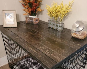 Dog Kennel Wood Table Top, Wood Dog Crate Top, Entry Table, Dog Kennel Cover, Dog Crate Cover, Pet Supplies, Pet Furniture, Wire Crate Cover